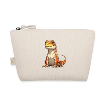 Dinosaure orange au look amical - Trousse biologique - nature - Devant
