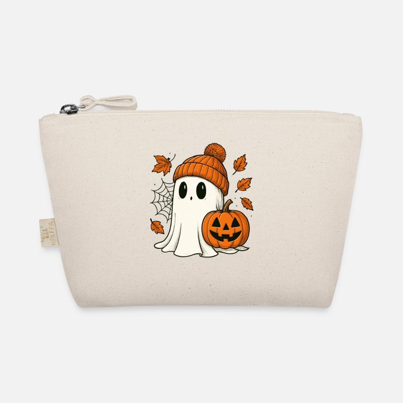 Fantôme d’Halloween avec citrouille - Tenue d’automne douce Trousse biologique