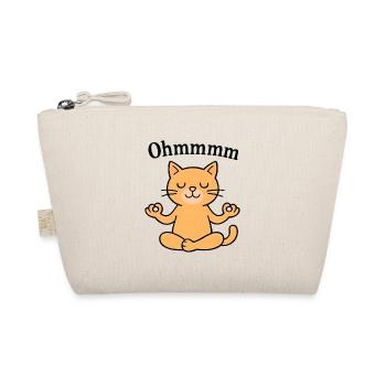 Ohmmmm Yoga Cat Relaxed Meditating Design - Organic Pouch - nature - Front