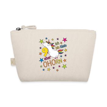 9 Years Girl Unicorn I'm Small But Maple - Organic Pouch - nature - Front