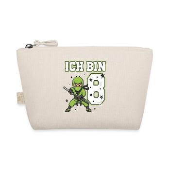 Ich bin 8 Ninja 8. Geburtstag Grüne Karate - Bio-Täschchen - Natur - Vorne