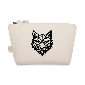 Grauer Wolf mit geometrischem Stil - Bio-Täschchen - Natur - Vorne