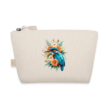 King fisher in a wreath of flowers - Organic Pouch - nature - Front