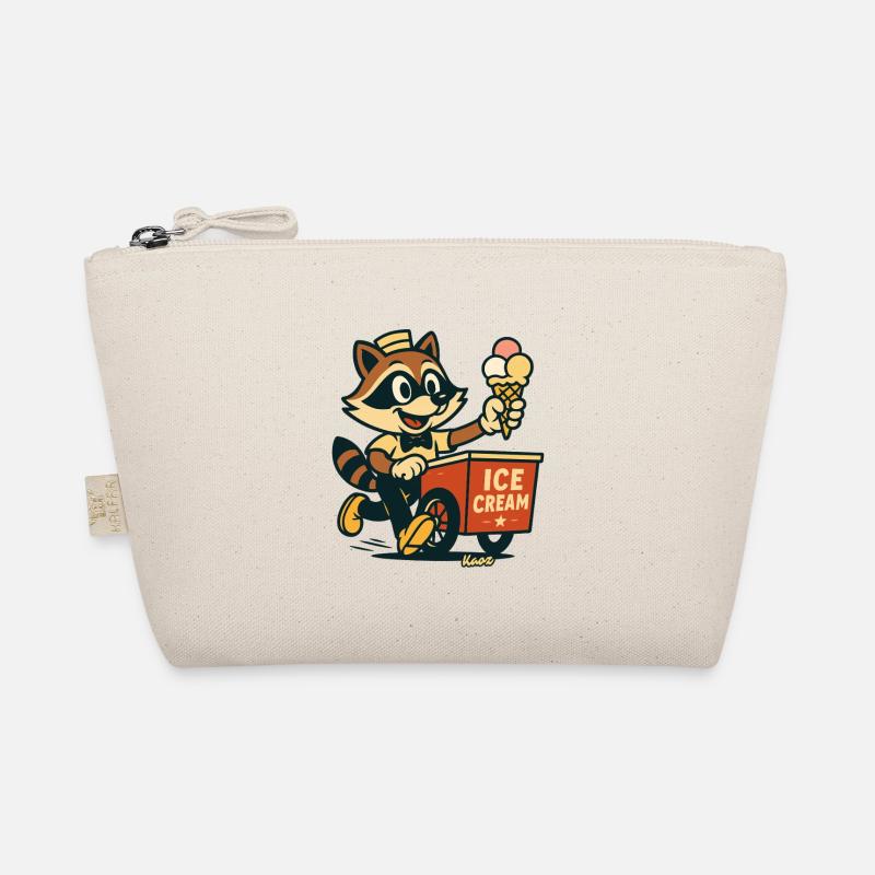 Waschbär Eisverkäufer Retro Organic Pouch
