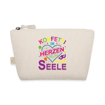 Konfetti im Herzen Helau in der Seele - Bio-Täschchen - Natur - Vorne