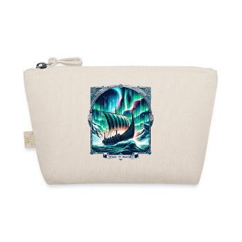 Viking ship in the Northern Lights paradise - Organic Pouch - nature - Front