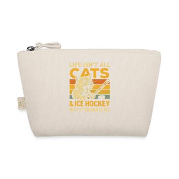 Hockey Katze Humor Eishockey Fan Geschenkidee - Organic Pouch - nature - Front