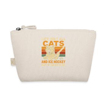 Hockey Katze Humor Eishockey Fan Geschenkidee - Organic Pouch - nature - Front