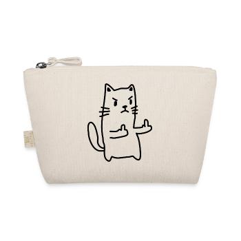 Katze Mittelfinger - Bio-Täschchen - Natur - Vorne