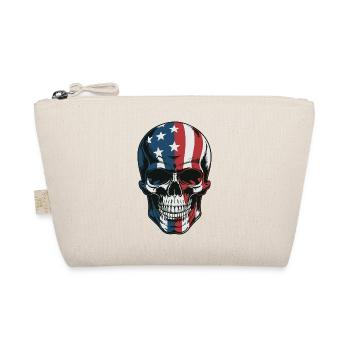 USA Totenkopf - Patriot Skull Design - Organic Pouch - nature - Front