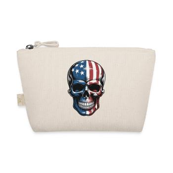 USA Totenkopf - Patriot Skull Design - Organic Pouch - nature - Front
