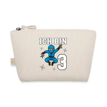 Ich bin 3 Ninja 3. Geburtstag blau Karate - Bio-Täschchen - Natur - Vorne