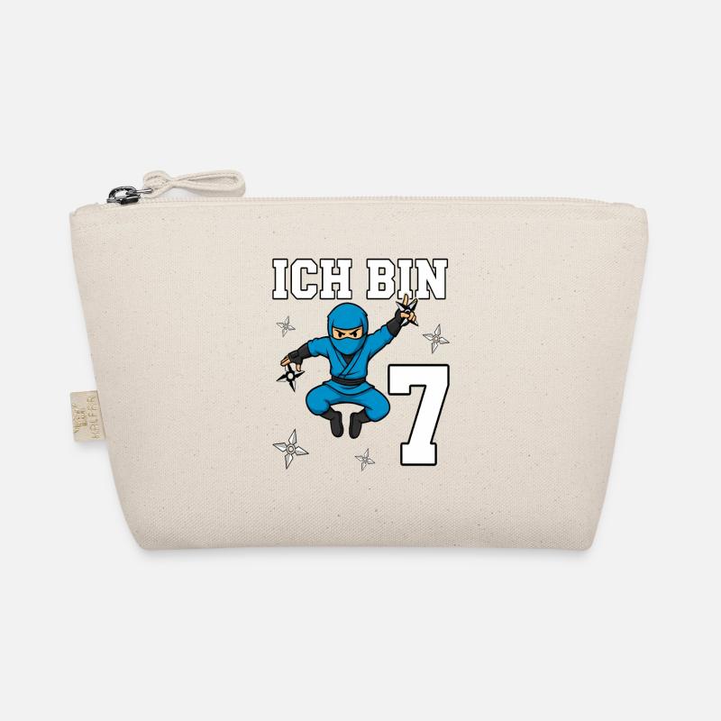 Ich bin 7 Ninja 7. Geburtstag blau Karate Bio-Täschchen