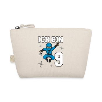 I'm 9 Ninja 9th Birthday Blue Karate - Organic Pouch - nature - Front