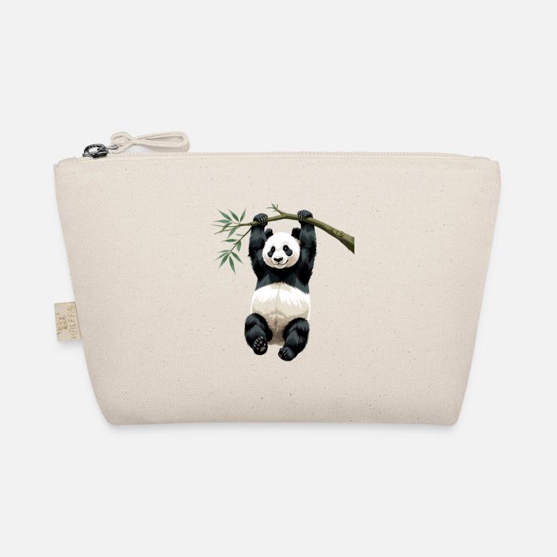 Hängender Panda Bambuszweig Bio-Täschchen