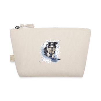 Border Collie Dog Snowboard - Organic Pouch - nature - Front