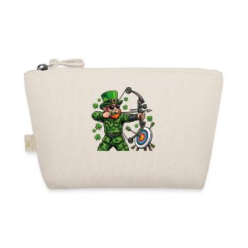  St Patricks Day Archery Leprechaun Bow Hunter - Organic Pouch - nature - Front