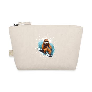 Akita Hund Snowboard - Bio-Täschchen - Natur - Vorne