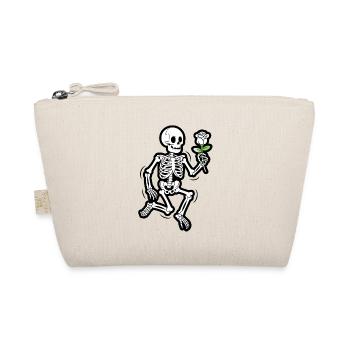 Dancing Skeleton with Rose Funny Halloween - Organic Pouch - nature - Front