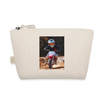 Offroad Dirt Bike Rider Art Design - Organic Pouch - nature - Front