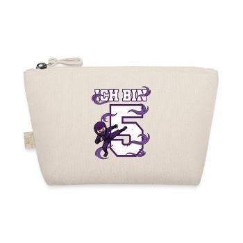 I'm 5 Ninja 5th Birthday Purple Karate - Organic Pouch - nature - Front