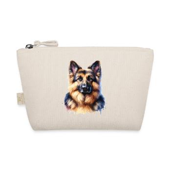 German Shepherd Portrait in Watercolor Style - Organic Pouch - nature - Front