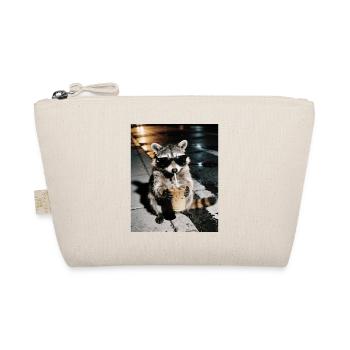 Raccoon Drinking Iced Coffee, Funny Raccoon Photo - Organic Pouch - nature - Front