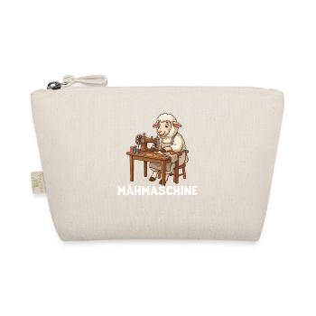 Mowing machine Sweet sheep at the sewing machine - Organic Pouch - nature - Front