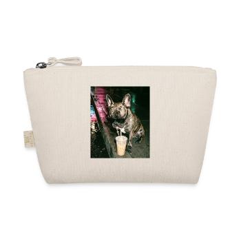 French Bulldog Drinking Iced Coffee - Organic Pouch - nature - Front