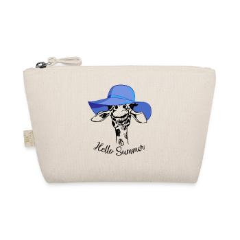 Hello Summer Giraffe Blue Sun Hat Animal Design - Organic Pouch - nature - Front