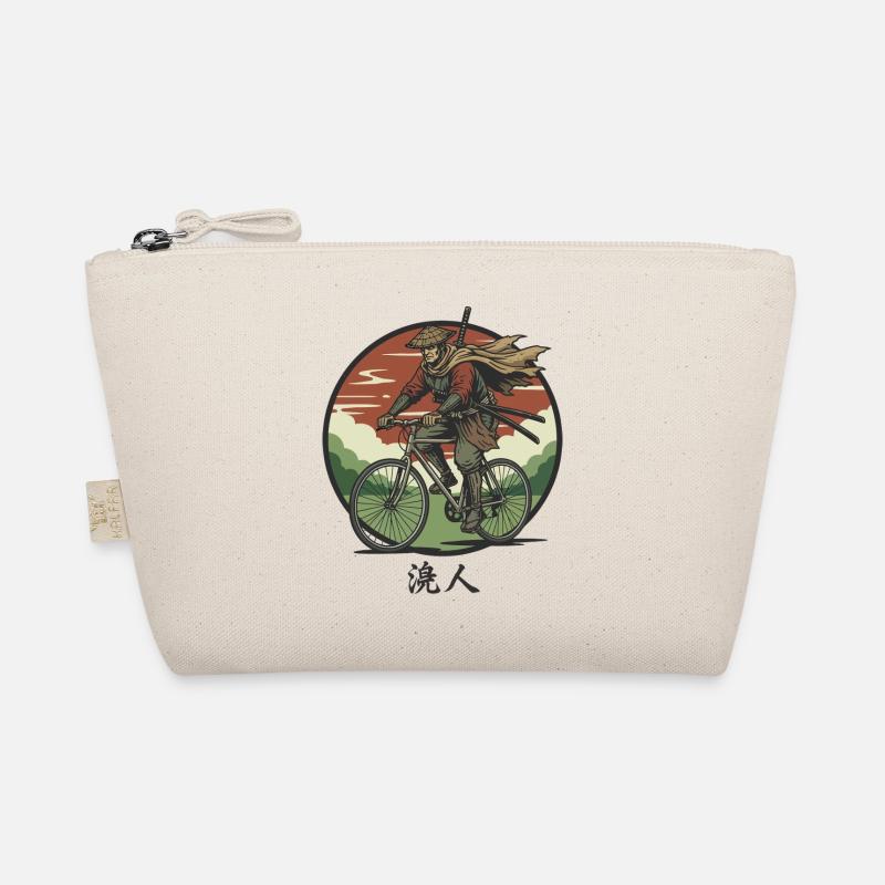 Samurai Rider on Bicycle Organic Pouch