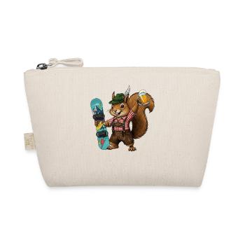 Squirrel Costume Ski Snowboarder Snowboard - Organic Pouch - nature - Front