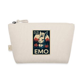 Emo bunny with My Life is Pain lettering - Organic Pouch - nature - Front