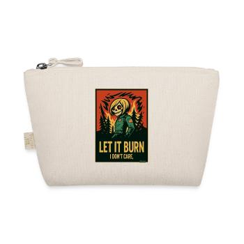 Skull skeleton and flames, let it burn - Organic Pouch - nature - Front