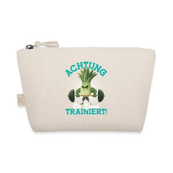Weight training ATTENTION A LEEK TRAINS Funny - Organic Pouch - nature - Front