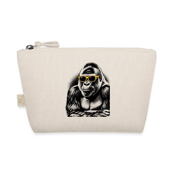 Gorilla Halftone – Neon Gelbe Sonnenbrille - Bio-Täschchen - Natur - Vorne