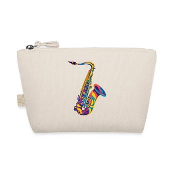 Neon Saxophone Pop Art - Organic Pouch - nature - Front