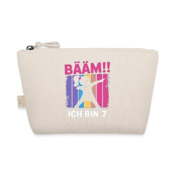 Bääm Ich bin 7 Dabbing Mädchen 7. Geburtstag - Organic Pouch - nature - Front