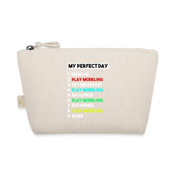 My Perfect Day Scale Modeling Routine Slogan - Organic Pouch - nature - Front