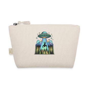 Bigfoot Alien Abduction Sasquatch UFO Spaceship - Organic Pouch - nature - Front