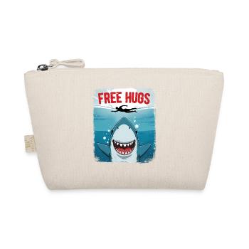 Free Funny Shark Hugs Funny - Organic Pouch - nature - Front