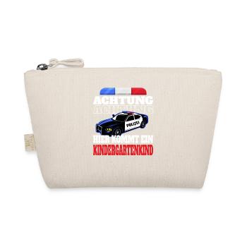 Attention police car kindergarten child - Organic Pouch - nature - Front