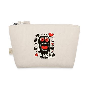 Monstre noir avec un cœur dans la bouche - Trousse biologique - nature - Devant