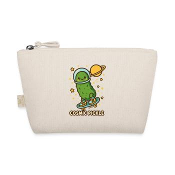 Cosmic Cucumber on Skateboard - Organic Pouch - nature - Front