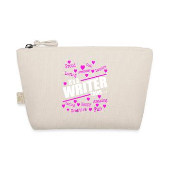 Pink Hearts Positive Inspirational Words Art Tee - Organic Pouch - nature - Front