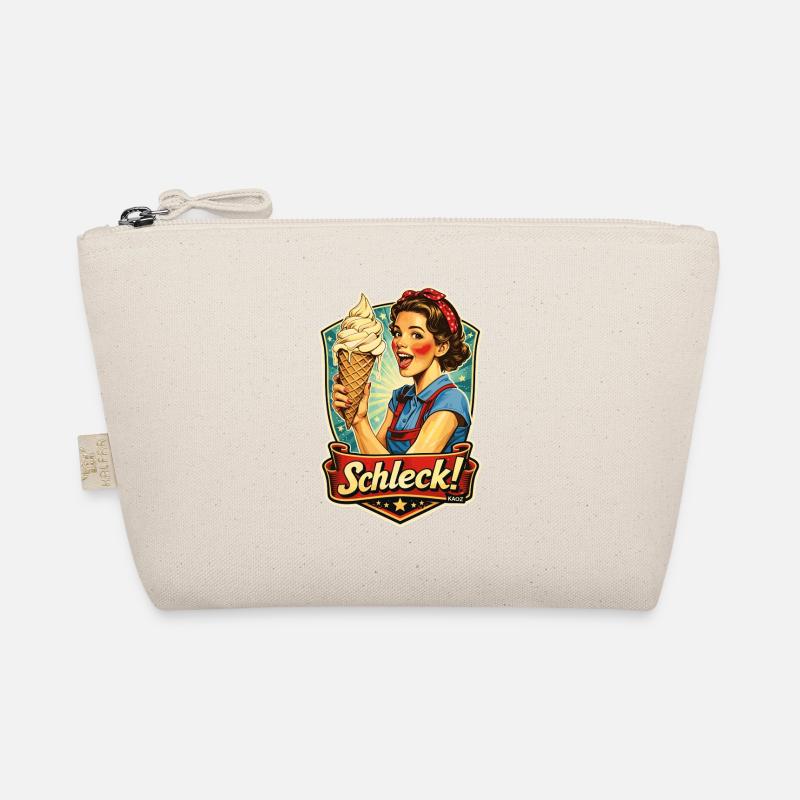 Femme rétro avec glace et lettres Schleck Trousse biologique