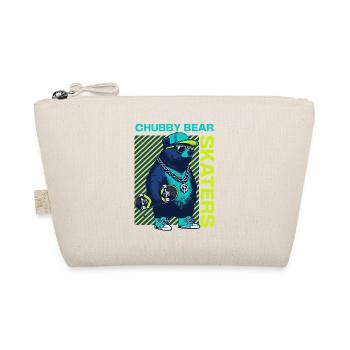 Chubby Bear Skater: Cooler Bär mit Skateboard - Bio-Täschchen - Natur - Vorne