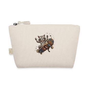 Predatory raccoon on skateboard - Organic Pouch - nature - Front