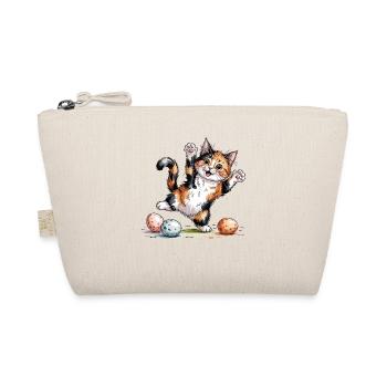 Easter T-Shirt – Cat with Egg - Organic Pouch - nature - Front