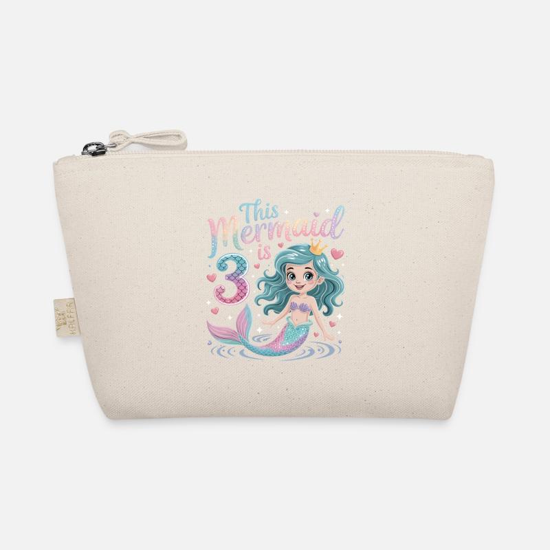 Mermaid 3rd Birthday 3 Years Organic Pouch
